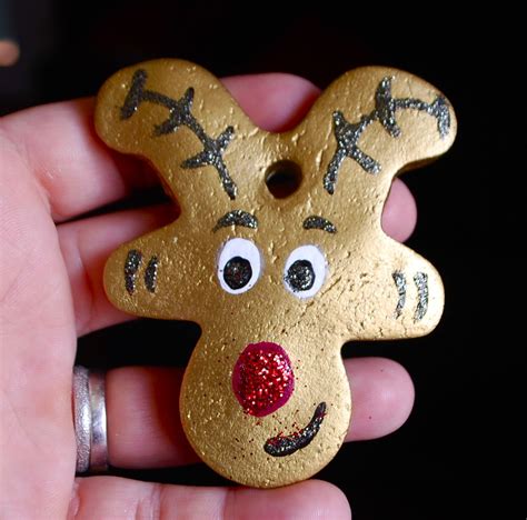 A gingerbread man cookie cutter that's large enough to hold this design. salt dough reindeer using an upside down gingerbread man ...