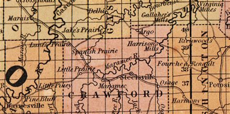 Missouri State 1850 51 Historic Map By Thomas Cowperthwait Version A