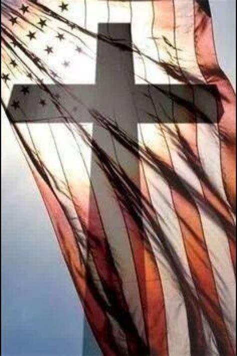 Flag And Cross America God Bless America I Love America