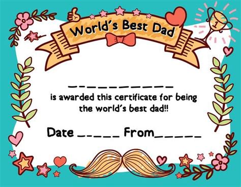 Fresh Best Dad Certificate Template In 2021 Certificate Templates