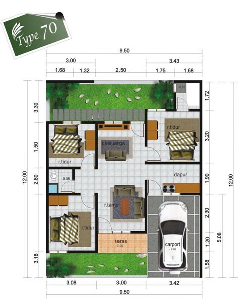 Desain rumah minimalis, denah rumah, interior rumah, eksterior rumah dan model rumah terbaru. 16+ Bentuk Denah Rumah Type 70, Paling Top!