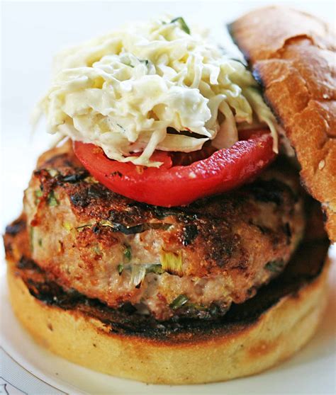 Spicy Grilled Turkey Burger With Coleslaw Spicy Grilled Turkey Burger