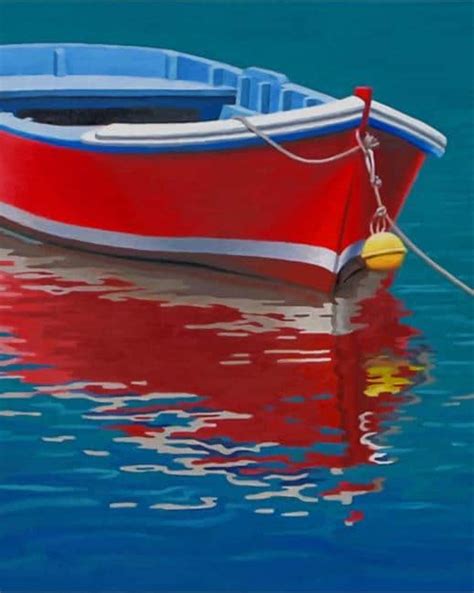 Red Boat Paint By Numbers Numeral Paint Kit