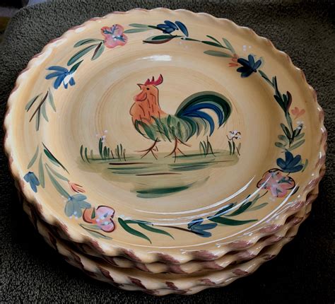 Home Rooster Dinner Plates 4 Etsy