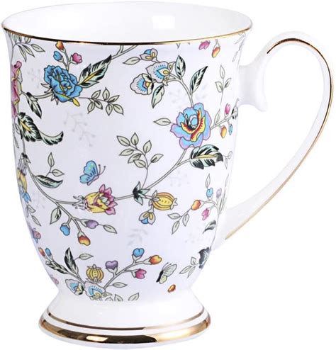 AWHOME Royal Bone China Coffee Mug Assorted Colors Tea Cup 11 Oz 1
