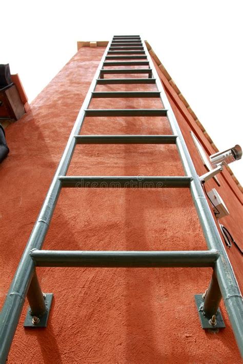 Fixed Red Ladder Free Stock Photos Stockfreeimages