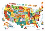 Children's United States US USA Wall Map for Kids 28x40