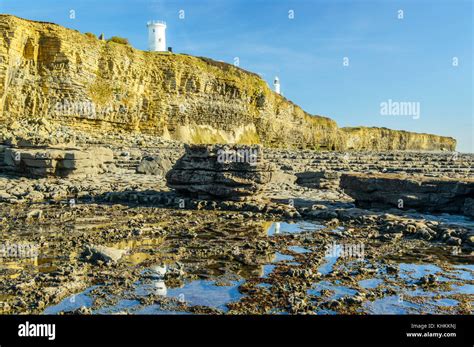 The Nash Point Beach On The Glamorgan Heritage Coast Showing Both