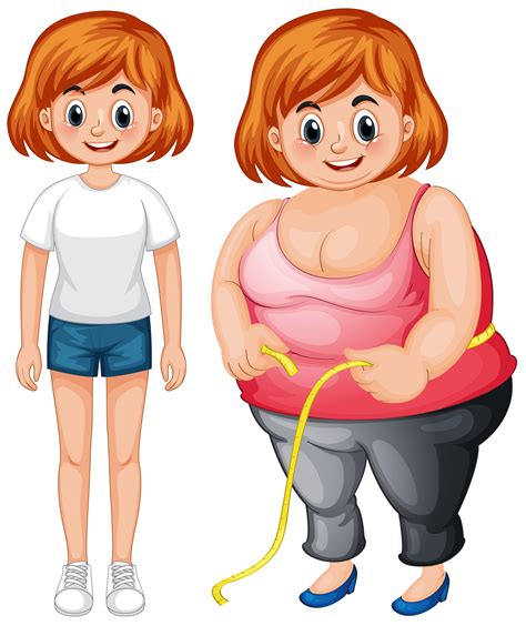 girl with slim and fat body 434366 vector art at vecteezy