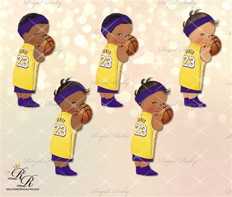 Purple Gold Basketball Player Baby Boy Sports Lakers African Etsy