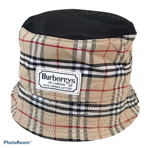 Vintage Burberrys Bucket Hat Custom Made With Real Nova Check Cotton