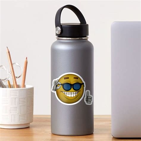 Smiley Face Sunglasses Thumbs Up Emoji Meme Face Sticker For Sale By