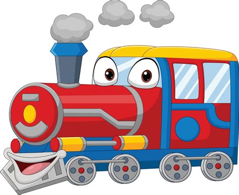 Cartoon Funny Train Isolated On White Background 5332446 Vector Art At