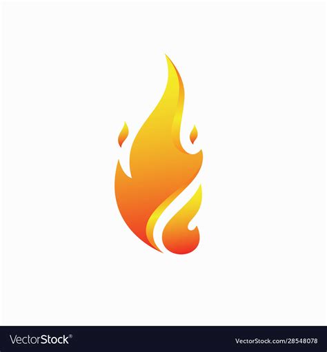 Red Burning Fire Flame Logo Design Template Vector Image