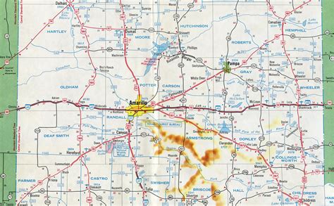 Interstate 40 Aaroads Texas Highways Map Of I 40 In Texas