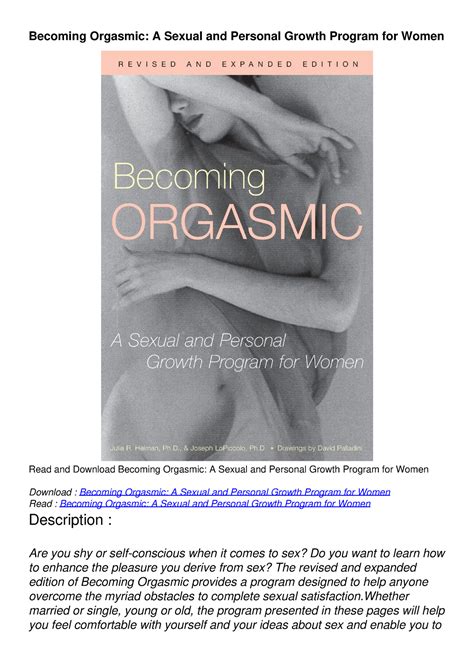 Read Ebook PDF Becoming Orgasmic A Sexual And Personal Growth Program For Women Becoming