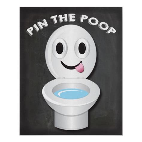 Pin The Poop On The Toilet Emoji Game Poster