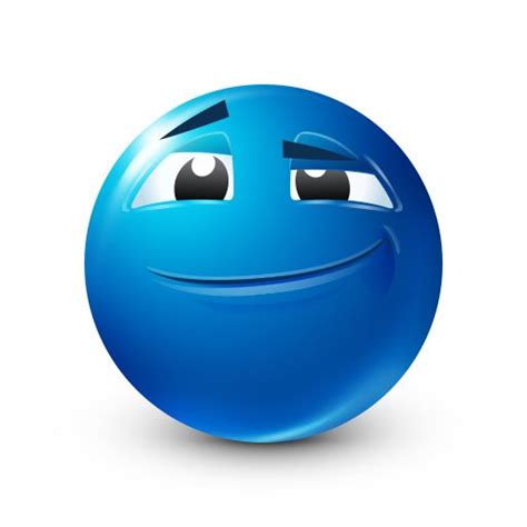 Raised Eyebrow Blue Smileys Emoticon Smiley Blue Emoji