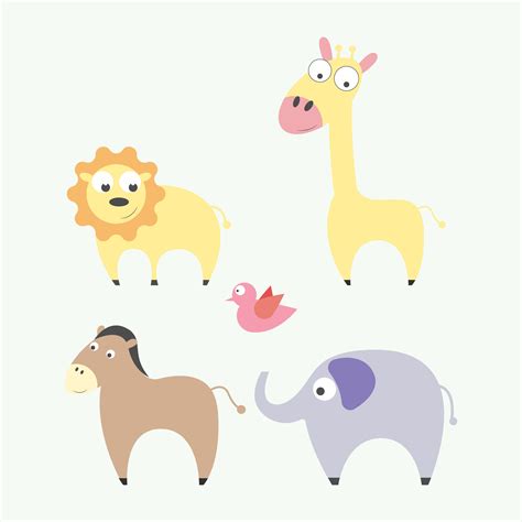 Cute Animal Cartoon Simple Vector Illustration By Curutdesign