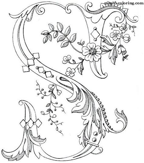 Calligraphy Illuminated Alphabet Pages Coloring Pages