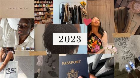 2023 Vision Board Collage Black Girl Desktop Wallpaper Etsy