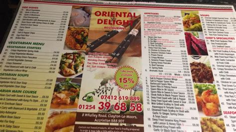 Menu At Oriental Delight Restaurant Accrington