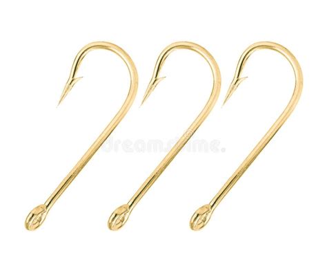 Gold Fish Hook Isolated On A White Stock Photo Image Of Sharp