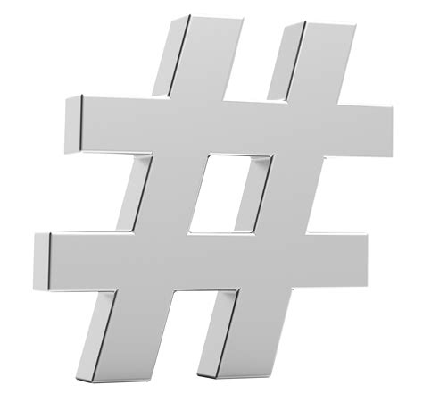 Silver Hashtag Icon 3d Illustration 8473733 Png