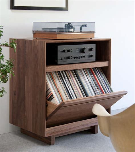 Home And Garden Furniture Record Player Console Vinyl Storage Stand Rack