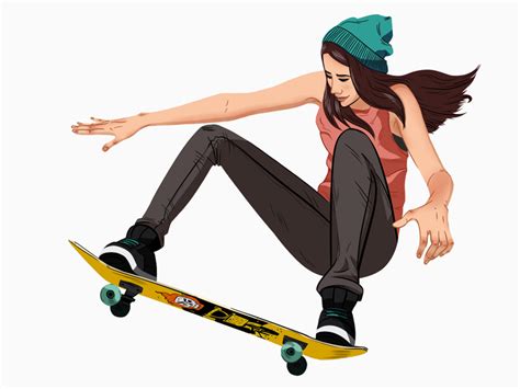 Skateboard Chick By Elina Novak Skateboard Photos Skateboard Design