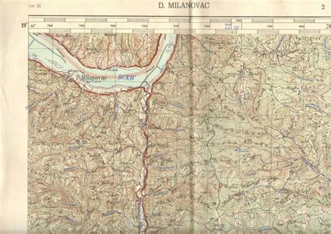 1957 Original Military Topographic Map D Milanovac Majdanpek Serbia