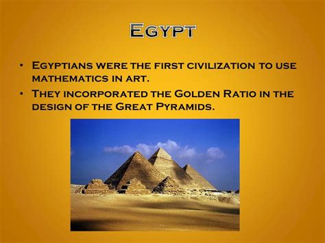 Egyptians Were The First Civilization To Use Mathematics In Art Mathematics Golden Ratio