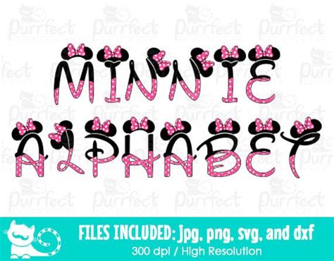 Minnie Mouse Alphabet Svg Minnie Mouse Letters Svg Disney Etsy