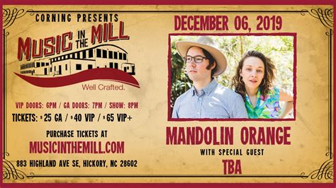 See cost of living, internet speed, weather and other metrics about united states as a place to work remotely for digital nomads. Mandolin Orange at Music in the Mill, Asheville NC - Dec 6, 2019 - 8:00 PM