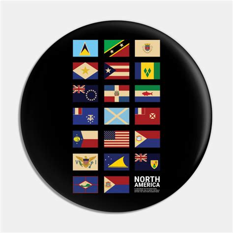 North America Country Flags Set North America Country Flag Pin