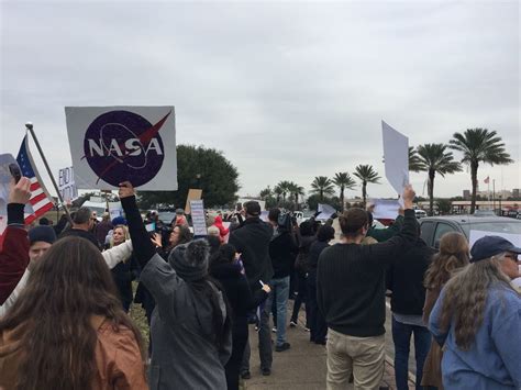 live protest at nasa s johnson space center over shutdown houston tx patch