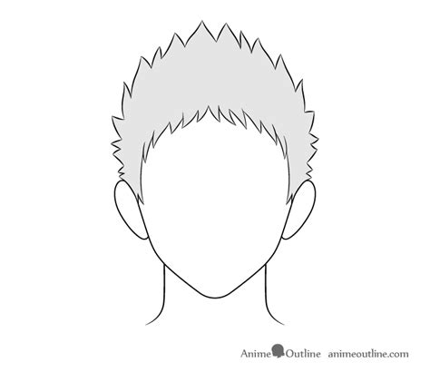 How To Draw Anime Male Hair Step By Step Animeoutline In 2020 Step