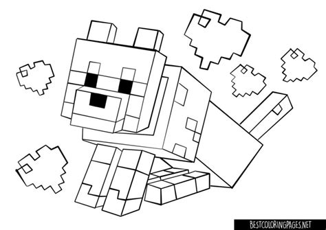 Minecraft Wolf Coloring Page Free Printable Coloring Pages