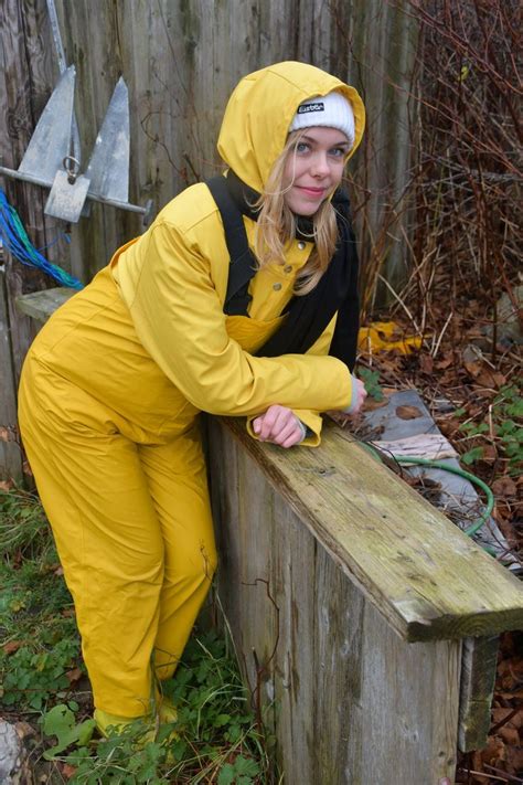 Rain Suits Rainwear Girl Oilskin Sauna Suit Yellow Raincoat Wet
