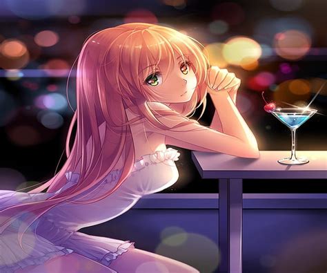 3840x2160px 4k Free Download Drinking Pretty Dress Bar Bonito Sweet Anime Drink