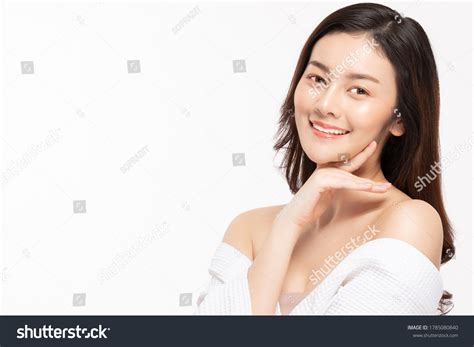 Beauty Asian Women Touching Soft Chinskin Stock Photo Shutterstock