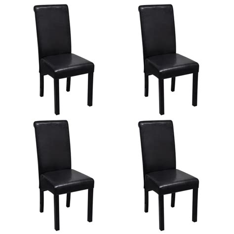 Buy Vidaxl Dining Chair Artificial Leather Black Set Of 4 Online In Uae