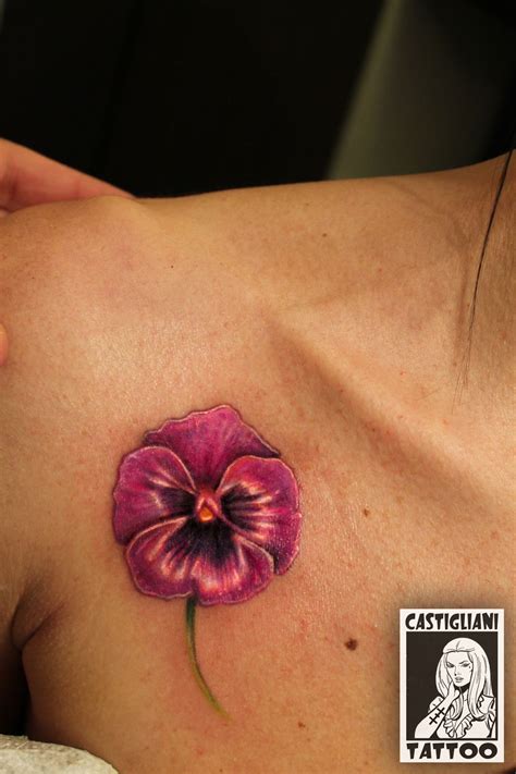 Pansy Flower Tattoo By Enrico Castigliani Pansy Tattoo Violet Tattoo
