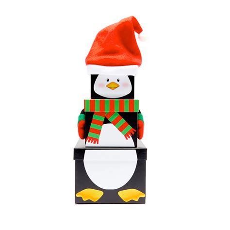 3 Piece Stackable Cute Penguin Festive T Box Perfect To Etsy