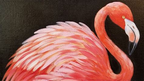 Easy Flamingo Acrylic Painting Tutorial For Beginners Live Youtube