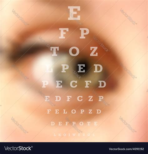 Eye Test Vision Chart Blurred Effect Royalty Free Vector