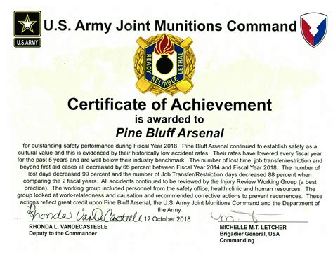 Awasome Army Award Examples Ideas