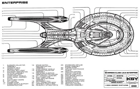 Star Trek Blueprints Sovereign Class Federation Starship Uss