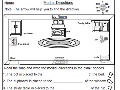 Geography Medial Directions Worksheets Teaching Resources