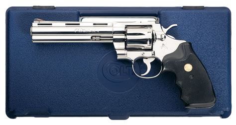 Colt Python Model Double Action Revolver With Case Rock Island Auction